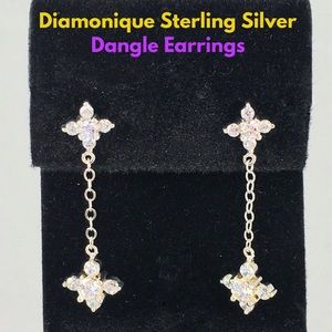 Diamonique Sterling Silver Dangle Earrings